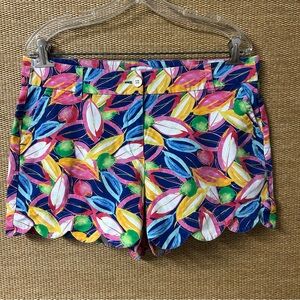 Crown & Ivy Shelby Shorts Womens 12 Multicolor Scalloped Hem